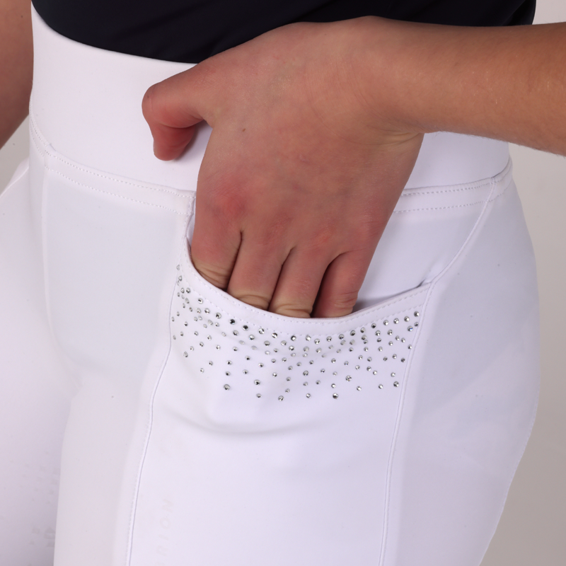 Aubrion Young Rider Optima GX Riding Tights - White-4