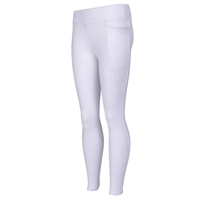 Aubrion Young Rider Optima GX Riding Tights - White-1