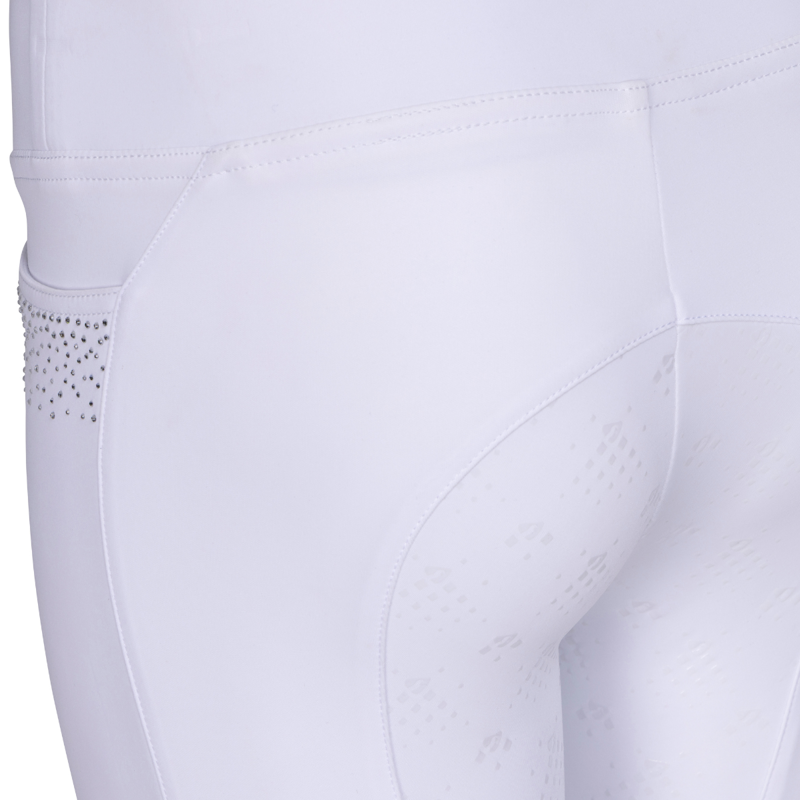 Aubrion Young Rider Optima GX Riding Tights - White-5