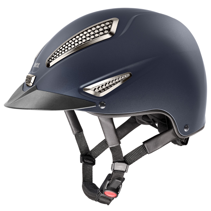 Uvex Perfexxion III Chrome Riding Hat - Navy Mat