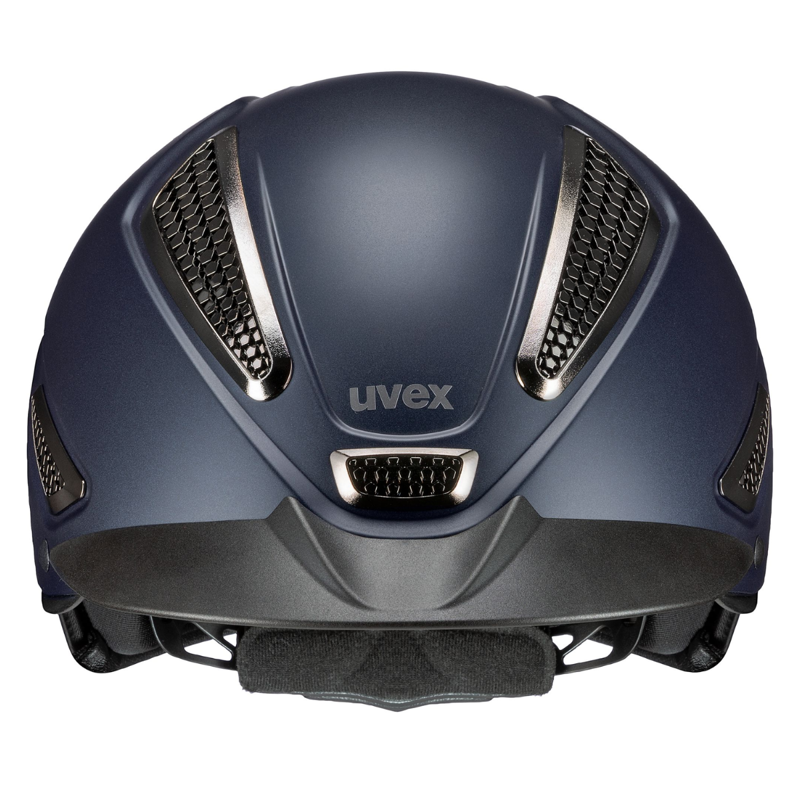 Uvex Perfexxion III Chrome Riding Hat - Navy Mat-2