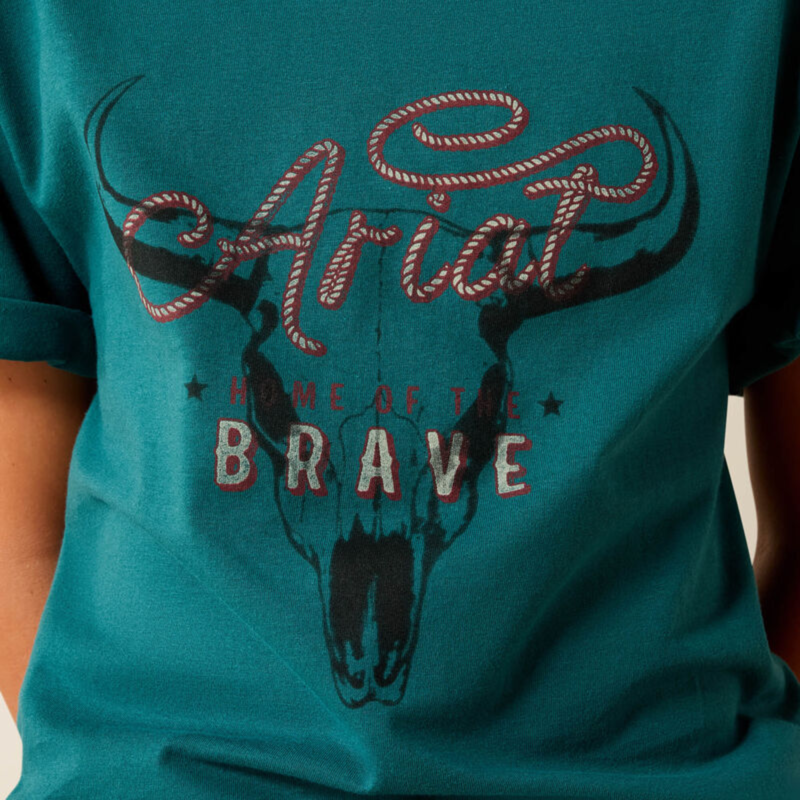 Ariat Youth Cattle Skull Freedom T-Shirt - Mediterranean-2