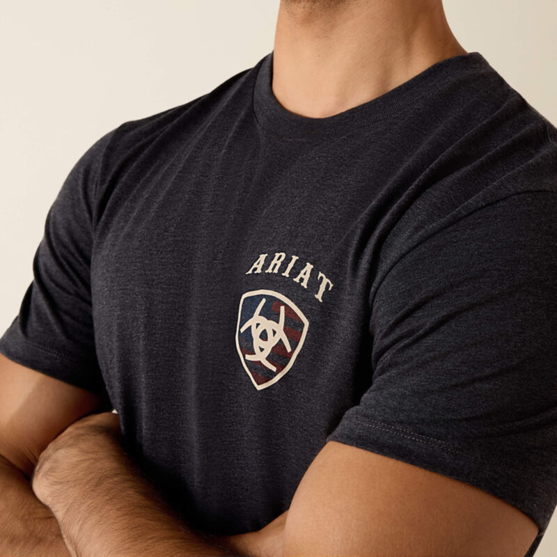 Ariat Men's American Bison Classic Fit T-Shirt - Charcoal Heather-2