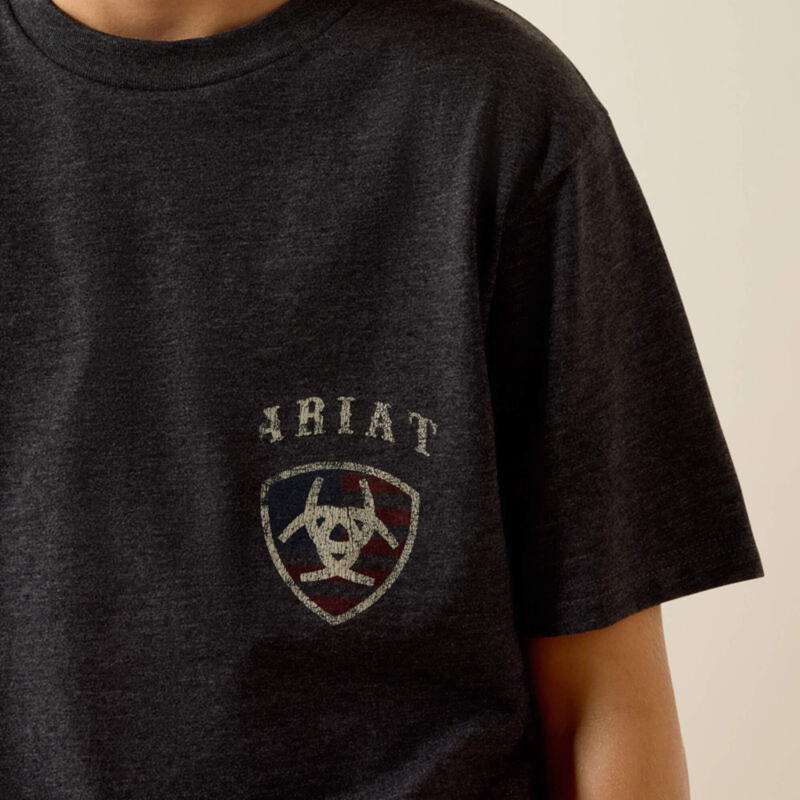 Ariat Youth American Bison T-Shirt - Charcoal Heather-2