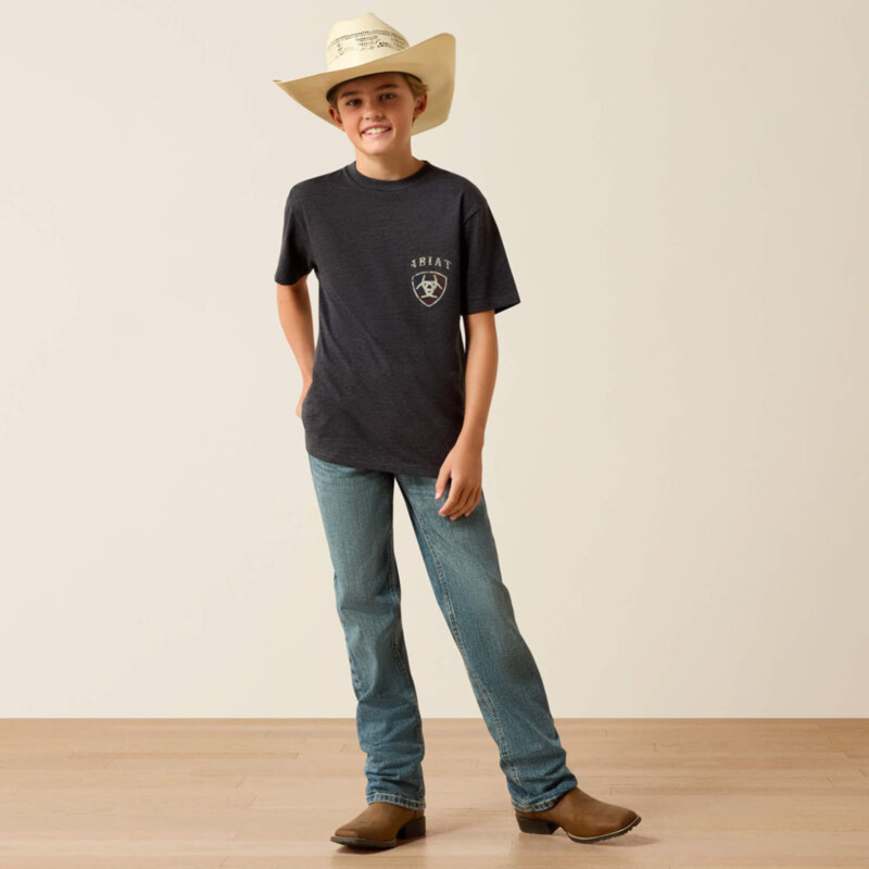 Ariat Youth American Bison T-Shirt - Charcoal Heather-3