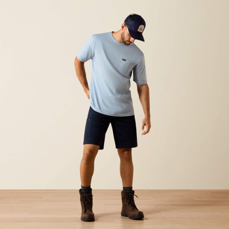 Ariat Men's Rebar Cotton Strong Skull T-Shirt - Dusty Blue-4