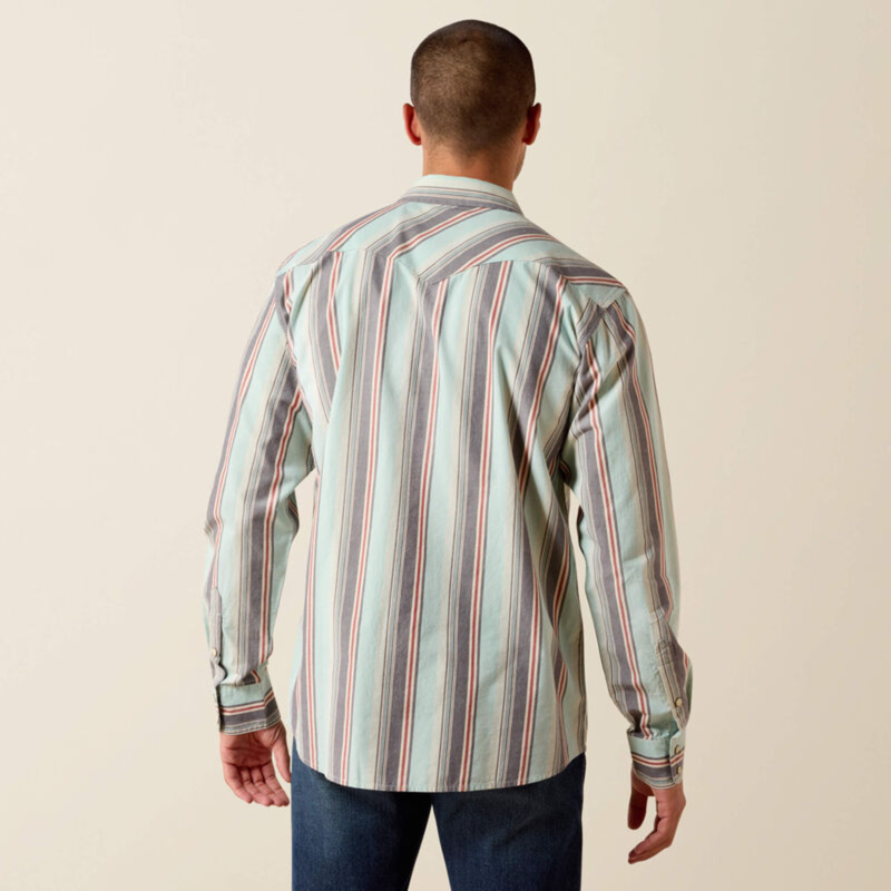 Ariat Men's Retro Hesperus Fitted Snap Shirt - Aquifer Plaid-1