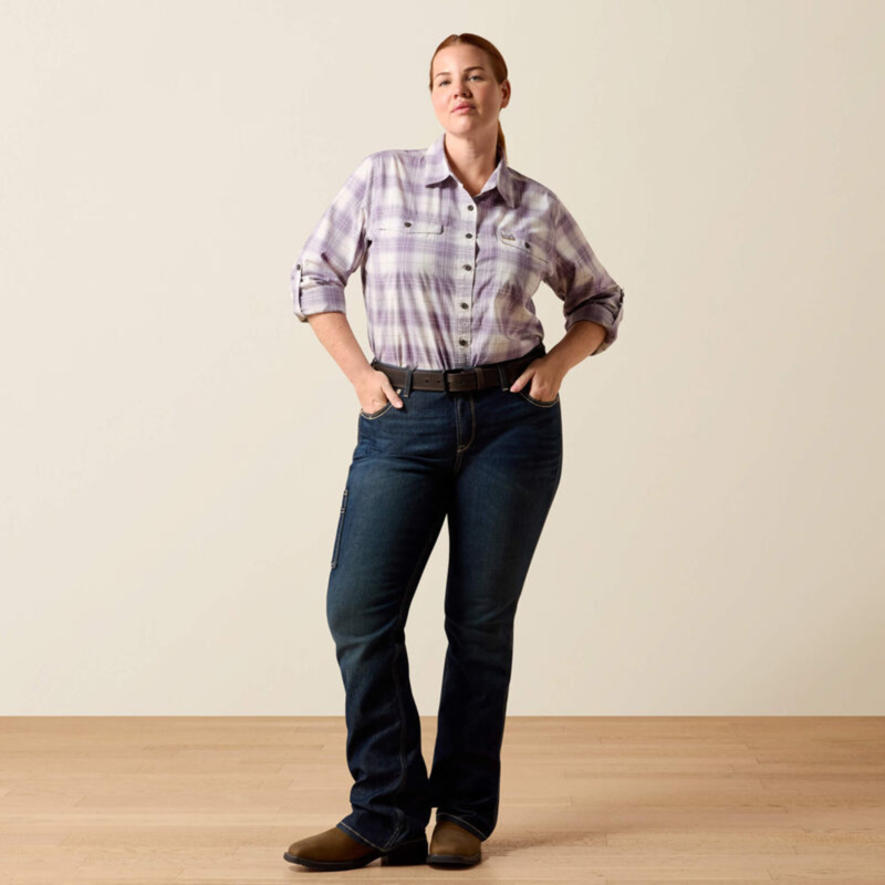 Ariat Women's Rebar Made Tough DuraStretch Work Shirt - Thistle-6