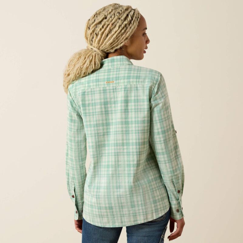 Ariat Women's Rebar Made Tough DuraStretch Work Shirt - Clearly Aqua-3