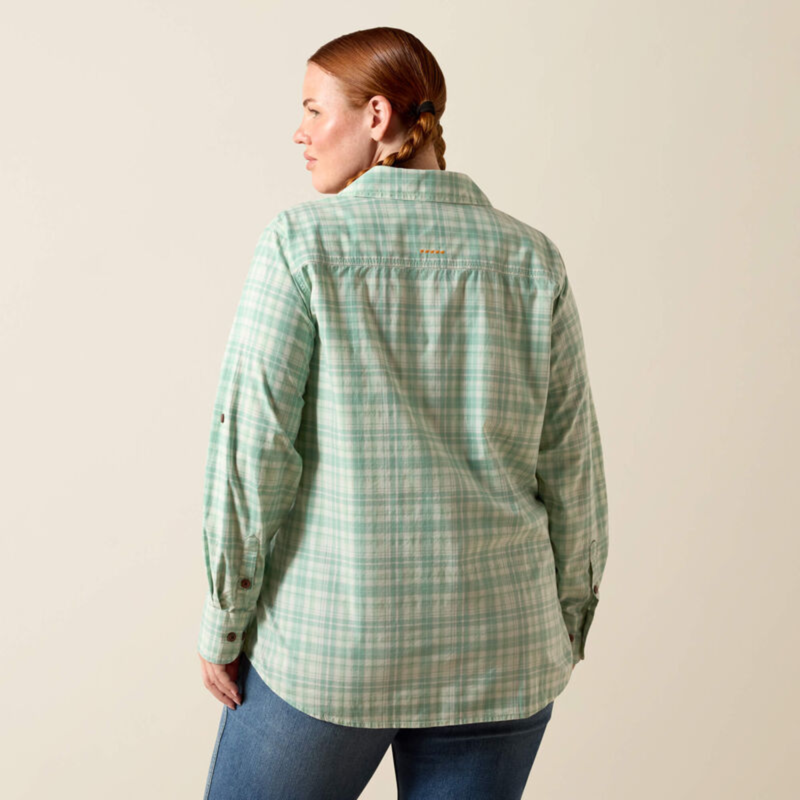 Ariat Women's Rebar Made Tough DuraStretch Work Shirt - Clearly Aqua-2