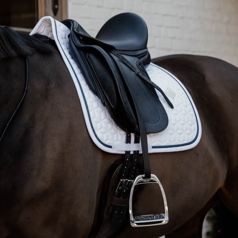 Kentucky Glitter Rope Dressage Saddlepad Full - White/Navy-3