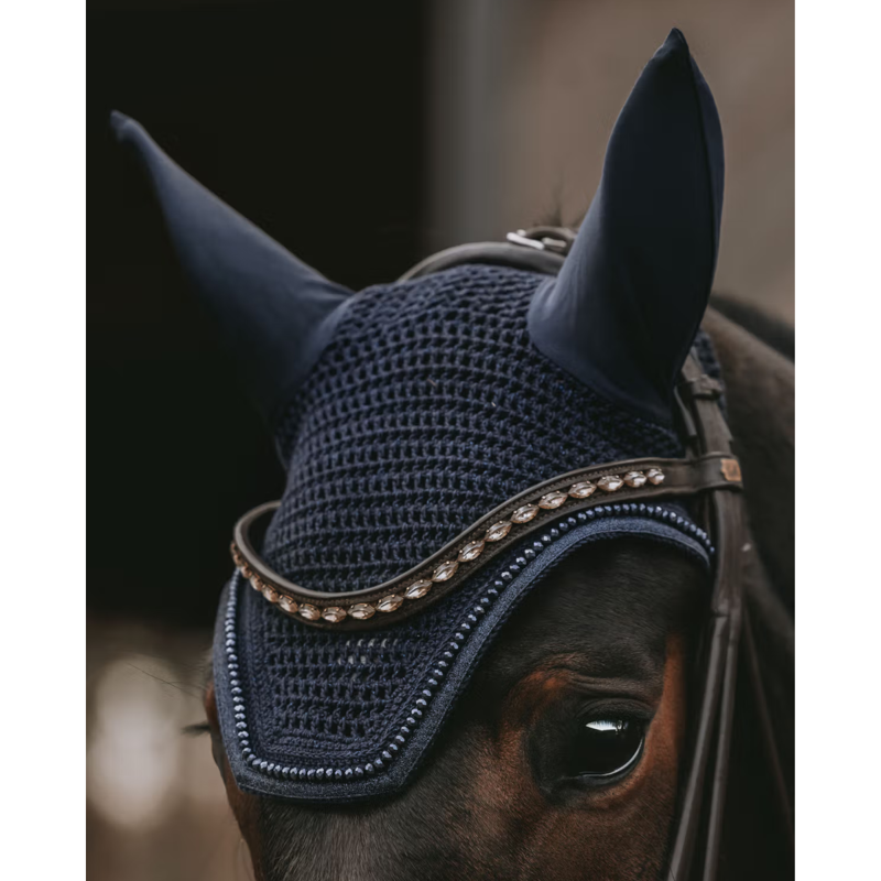 Kentucky Wellington Glitter Fly Veil - Dark Navy-1