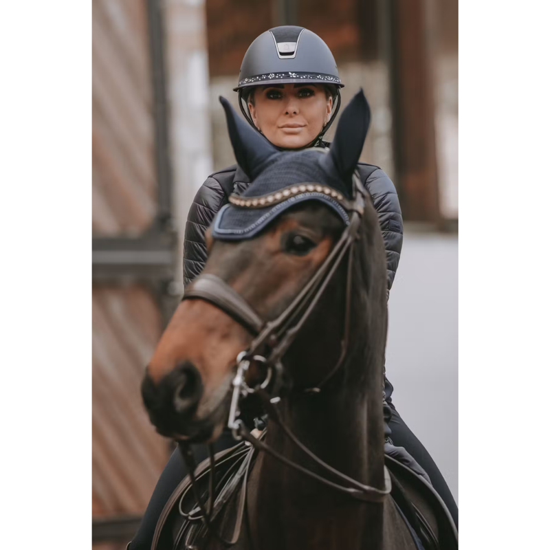 Kentucky Wellington Glitter Fly Veil - Dark Navy-2