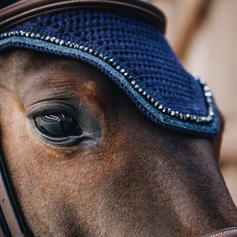 Kentucky Wellington Glitter Fly Veil - Dark Navy-4