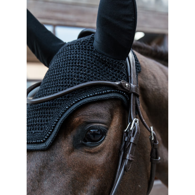 Kentucky Wellington Soundless Glitter Fly Veil Full - Black-2