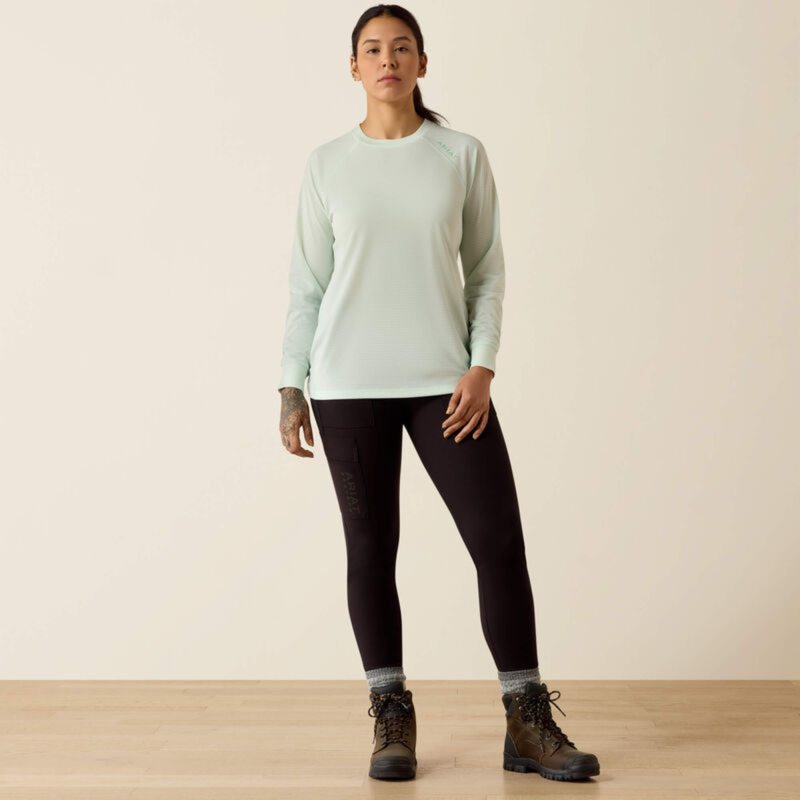 Ariat Women's Rebar Heat Fighter Essential T-Shirt - Clearly Aqua-7