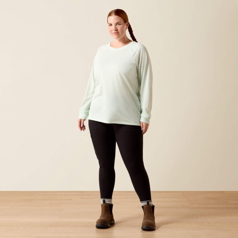 Ariat Women's Rebar Heat Fighter Essential T-Shirt - Clearly Aqua-6