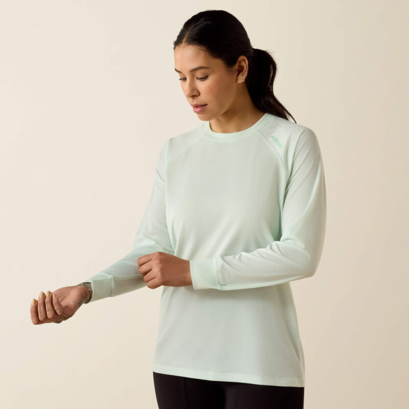 Ariat Women's Rebar Heat Fighter Essential T-Shirt - Clearly Aqua-2