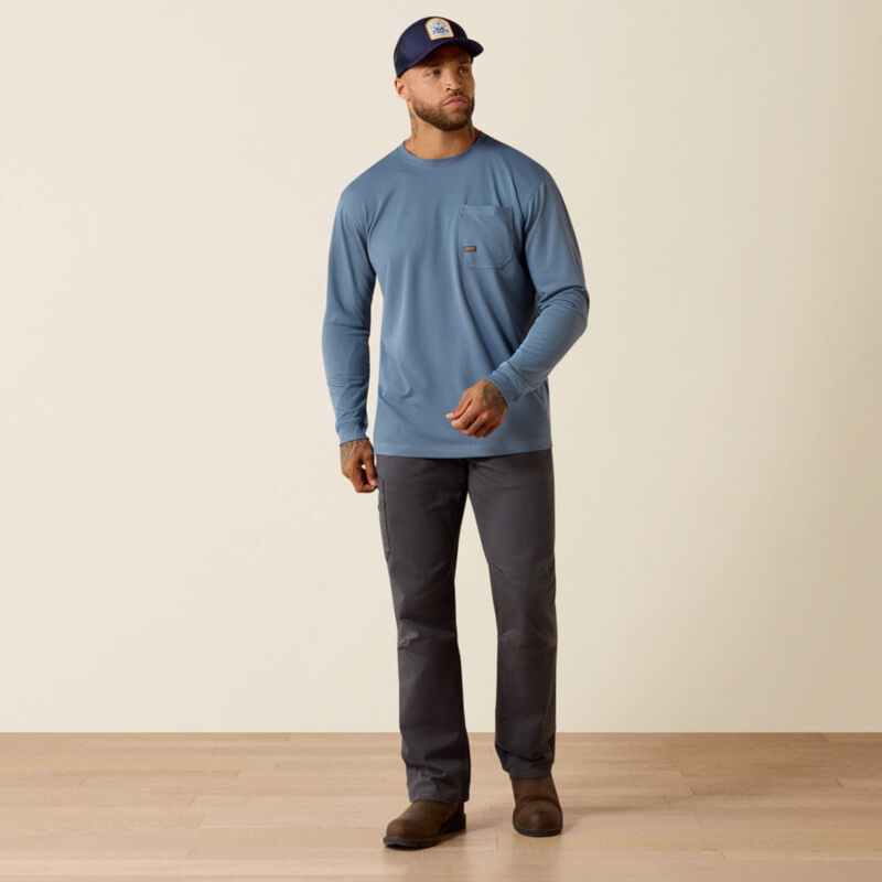 Ariat Men's Rebar Heat Fighter Staple T-Shirt - Baleen Blue-3