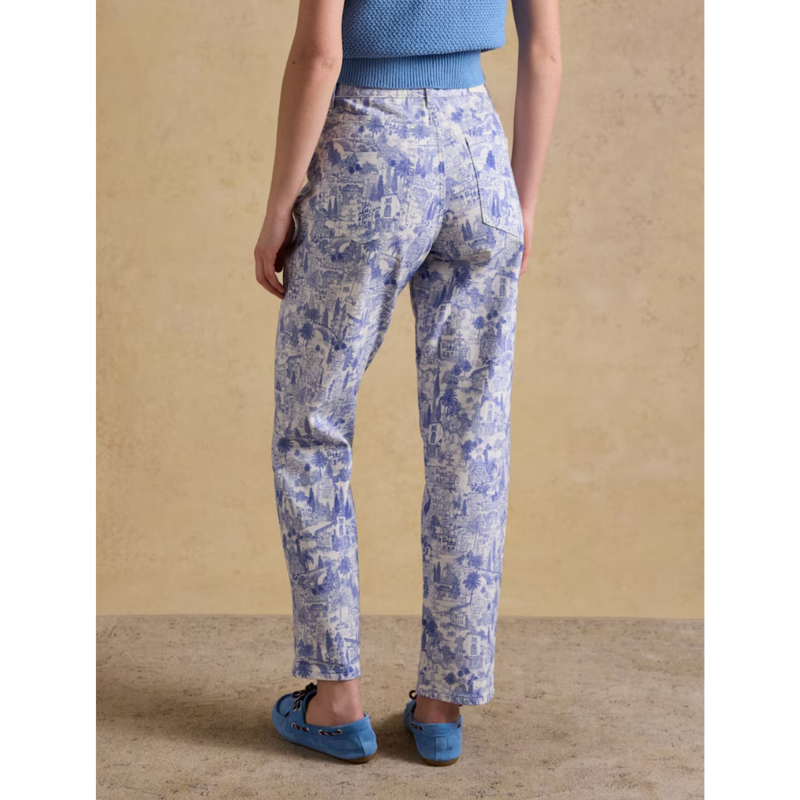 Joules Ladies Slim Straight Mid Rise Jeans - Blue Toile-2