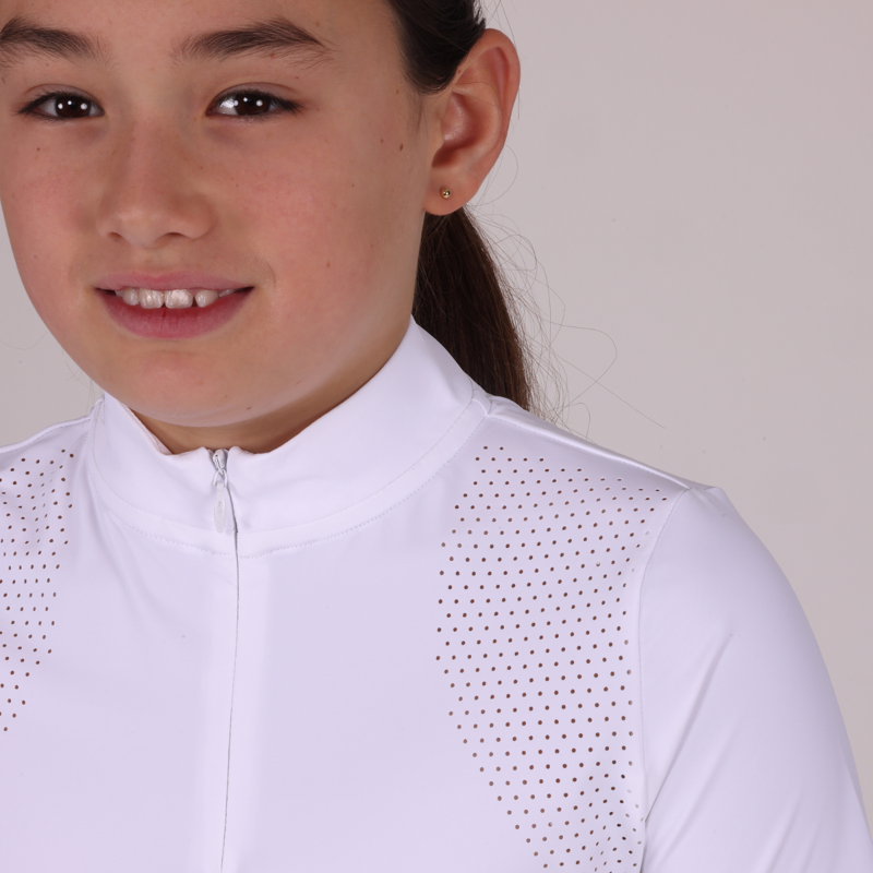 Aubrion Young Rider Optima QX Show Shirt - White-3