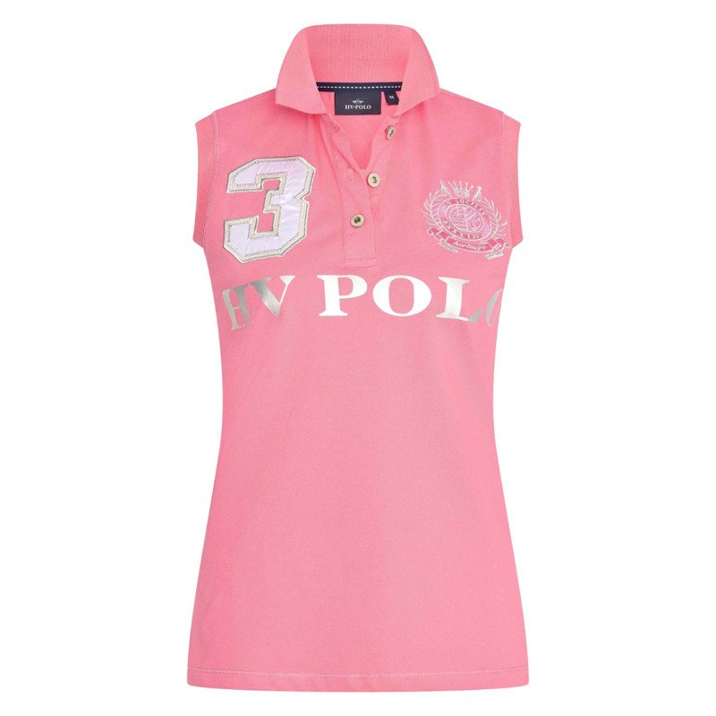 HV Polo Ladies Favouritas Sleeveless Polo Shirt - Powder Pink