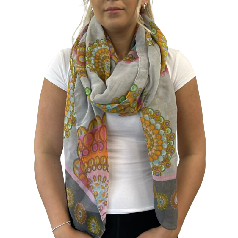 Esperado Scarf - Grey/Mosaic Circles