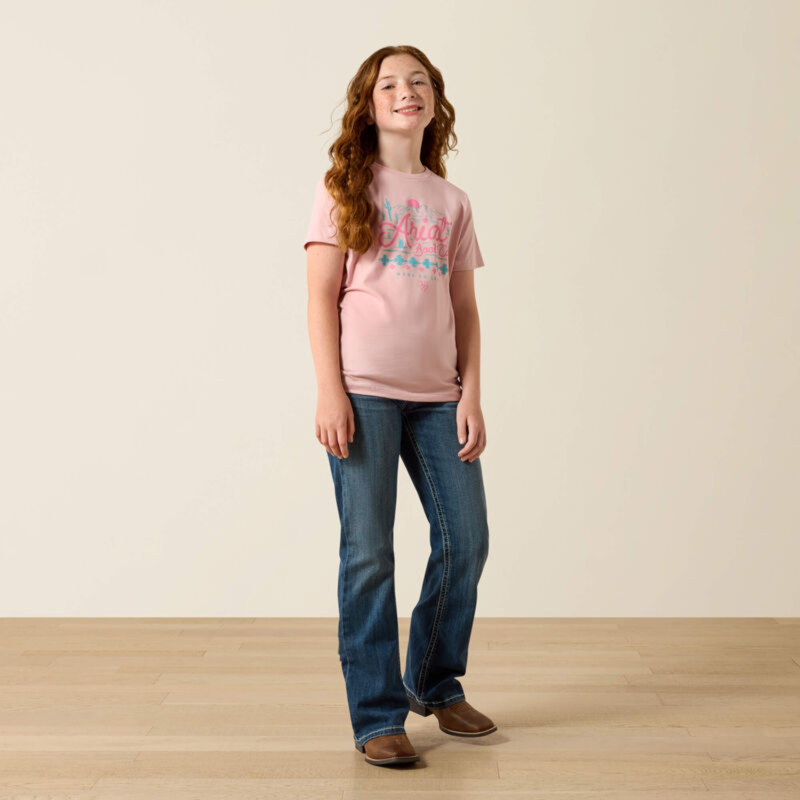 Ariat Youth SouthWest Sunset T-Shirt - Dusty Rose-3