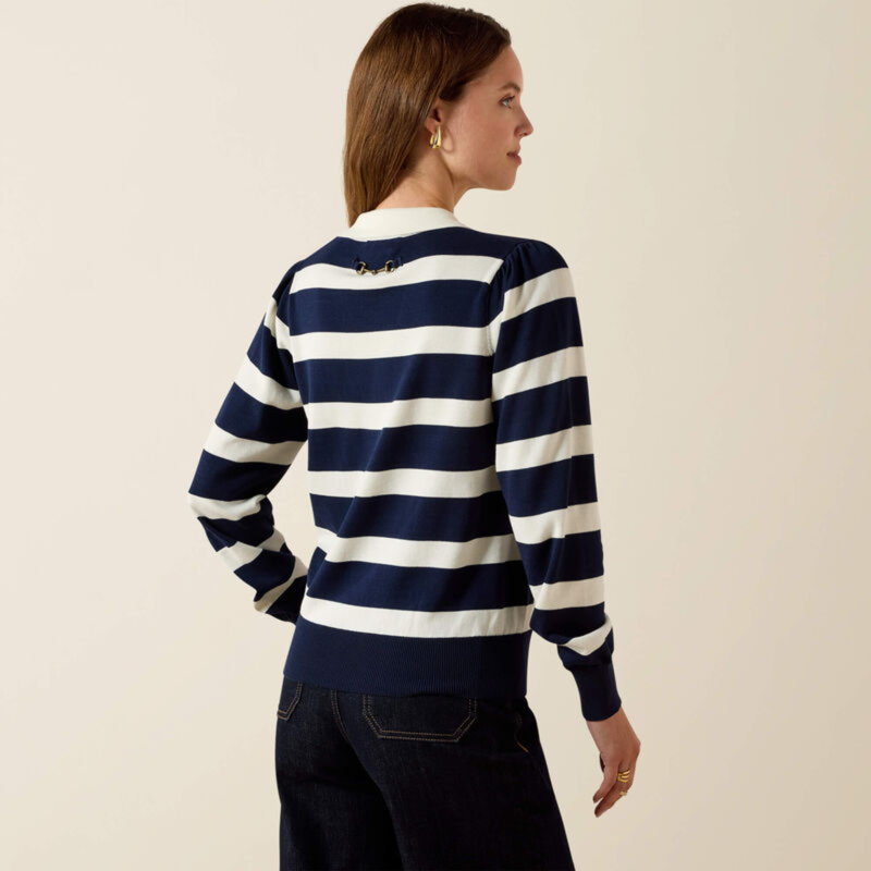 Ariat Women's Langsett Sweater - Navy Stripe-1