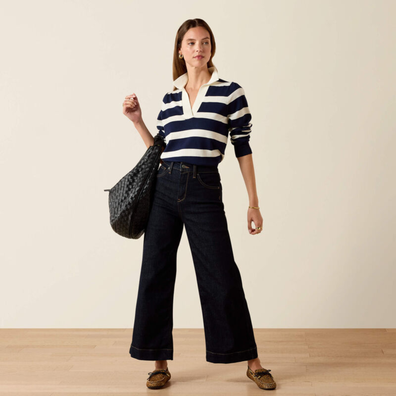 Ariat Women's Langsett Sweater - Navy Stripe-4