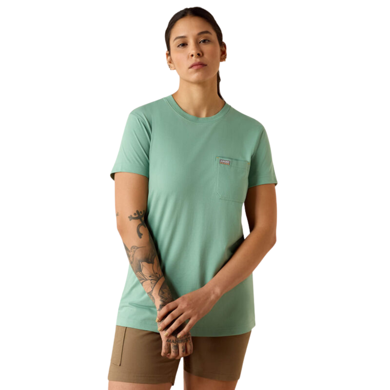 Ariat Women's Rebar Workman Field Dog Classic Fit T-Shirt - Malachite Green
