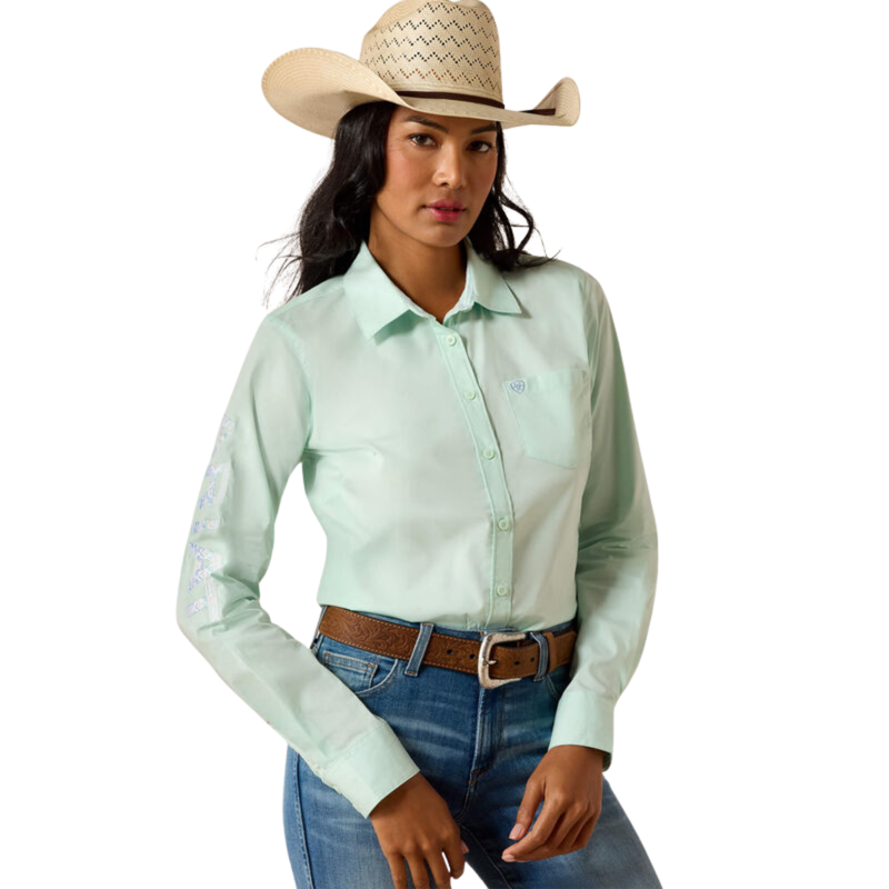 Ariat Women's Team Kirby Shirt - Dusty Aqua