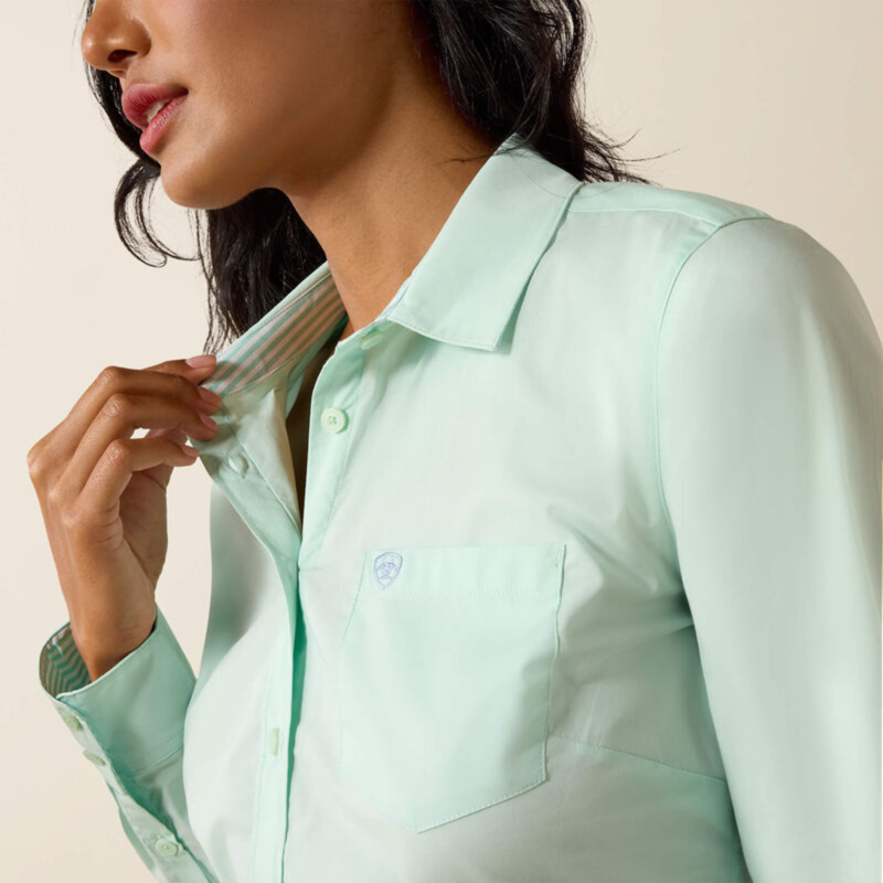 Ariat Women's Team Kirby Shirt - Dusty Aqua-2
