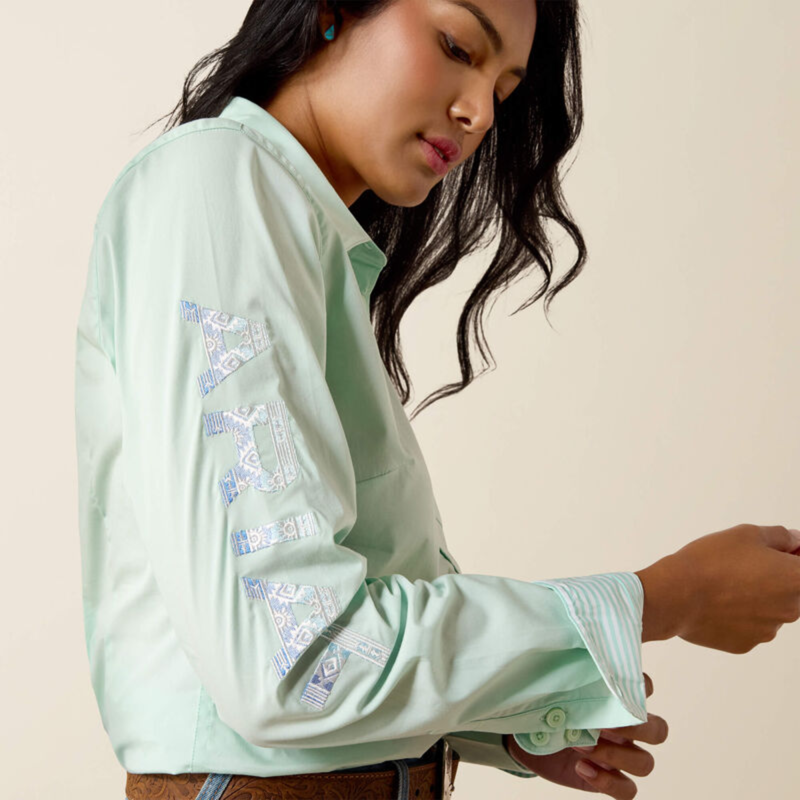 Ariat Women's Team Kirby Shirt - Dusty Aqua-3