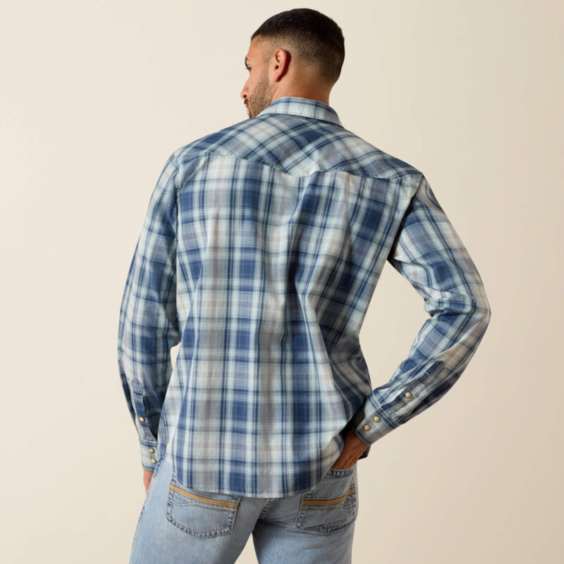 Ariat Men's Retro Heathcliff Fitted Snap Shirt - Key Largo Plaid-1