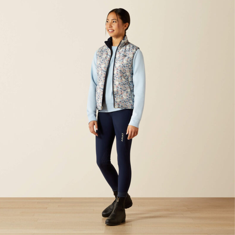 Ariat Youth Bella Reversible Insulated Vest - Horse In Flowers/Sepia Rose-5