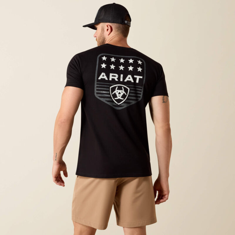 Ariat Men's Stripe Patriotic Badge T-Shirt - Black-1