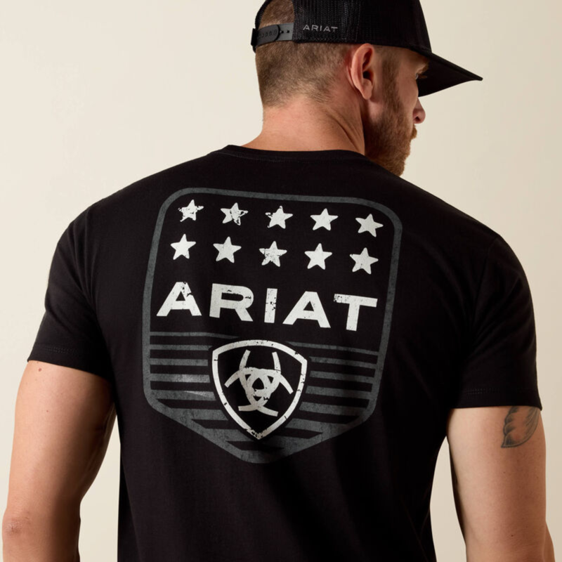 Ariat Men's Stripe Patriotic Badge T-Shirt - Black-3