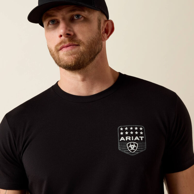 Ariat Men's Stripe Patriotic Badge T-Shirt - Black-2