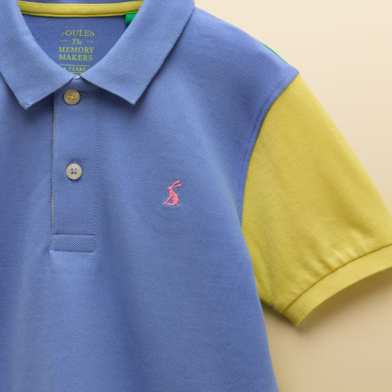 Joules Boys' Woody Colourblock Short Sleeve Polo Shirt - Multi-5