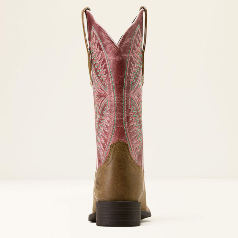 Ariat Women's Round Up Ruidoso Wide Square Toe Western Boot - Brown Bomber-2