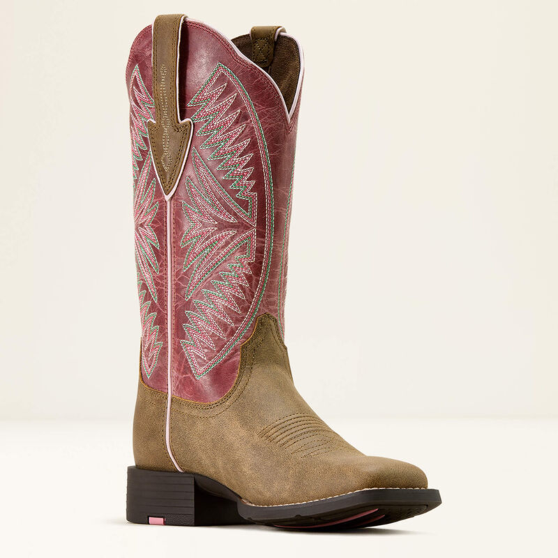 Ariat Women's Round Up Ruidoso Wide Square Toe Western Boot - Brown Bomber-3