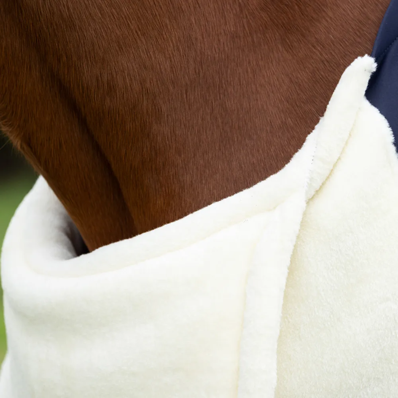 Hy Equestrian Lycra Flex Shoulder Vest with Faux Fur Bib - Navy-1