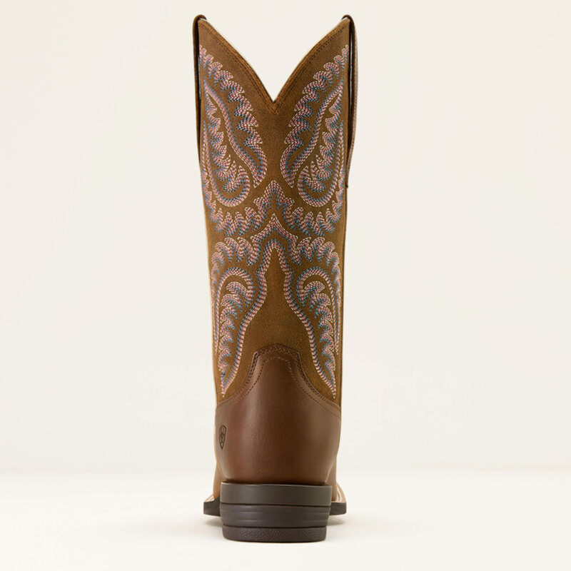 Ariat Women's Cattle Caite Wide Square Toe Western Boot - Distressed Brown-2