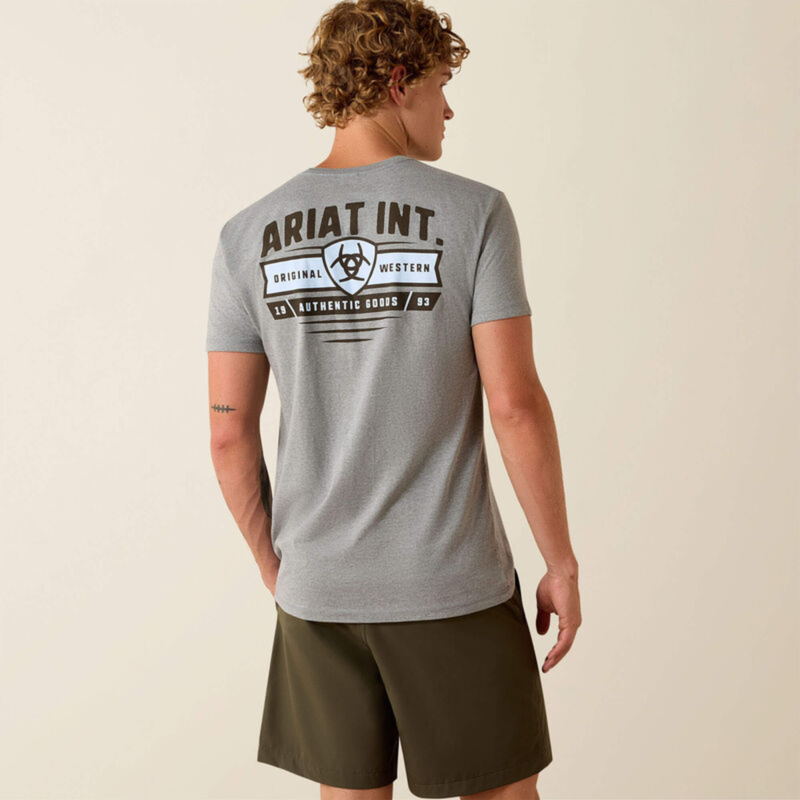 Ariat Men's Banner T-Shirt - Ice Berg-1