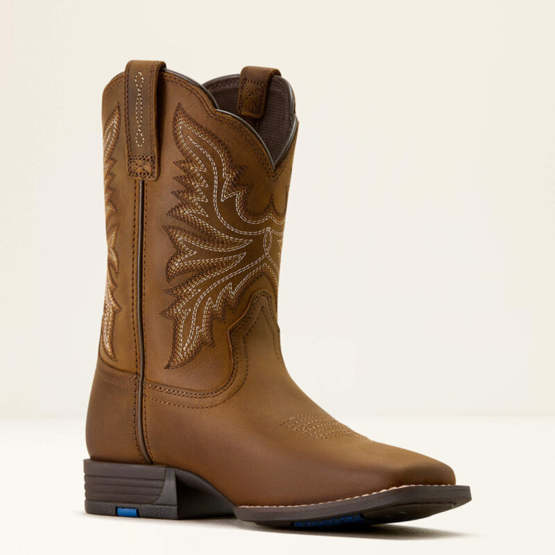 Ariat Youth Westwood Wide Square Toe Western Boot - Distressed Brown-3