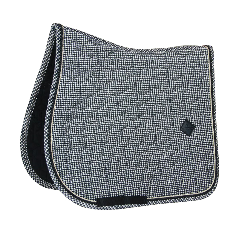 Kentucky Pied De Poule Jumping Saddlepad - Black