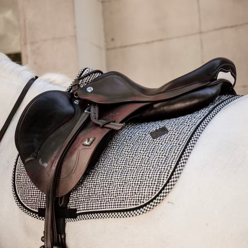 Kentucky Pied De Poule Jumping Saddlepad - Black-1