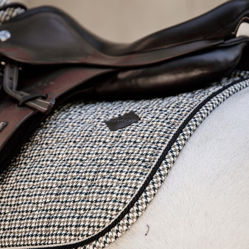 Kentucky Pied De Poule Jumping Saddlepad - Brown-1