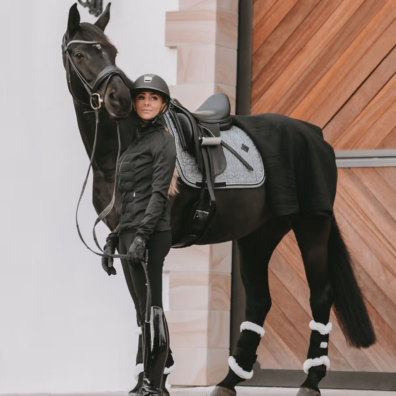 Kentucky Pied De Poule Dressage Saddlepad - Black-2